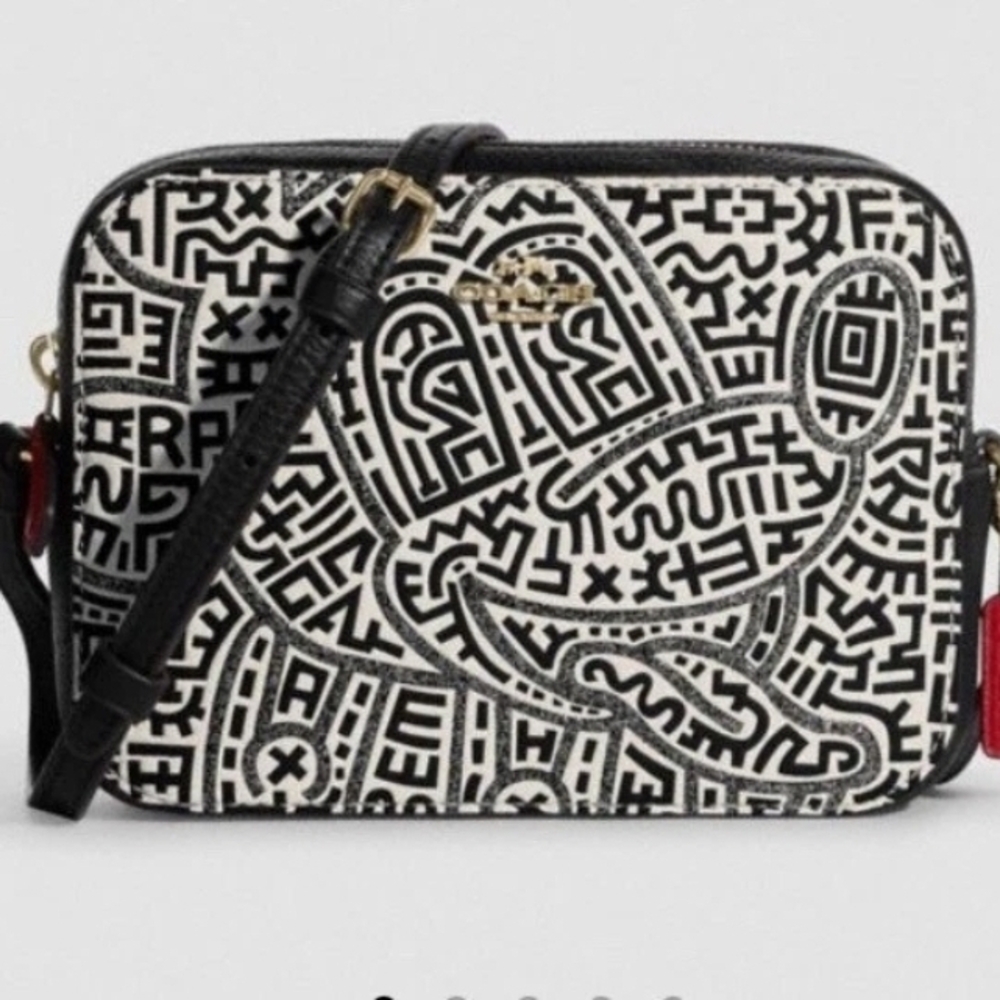 Coach Black and White Patterned Crossbody Bag